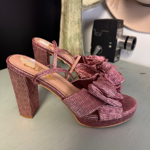 Lulus | pink strappy heels | 8 - Picture 1 of 4
